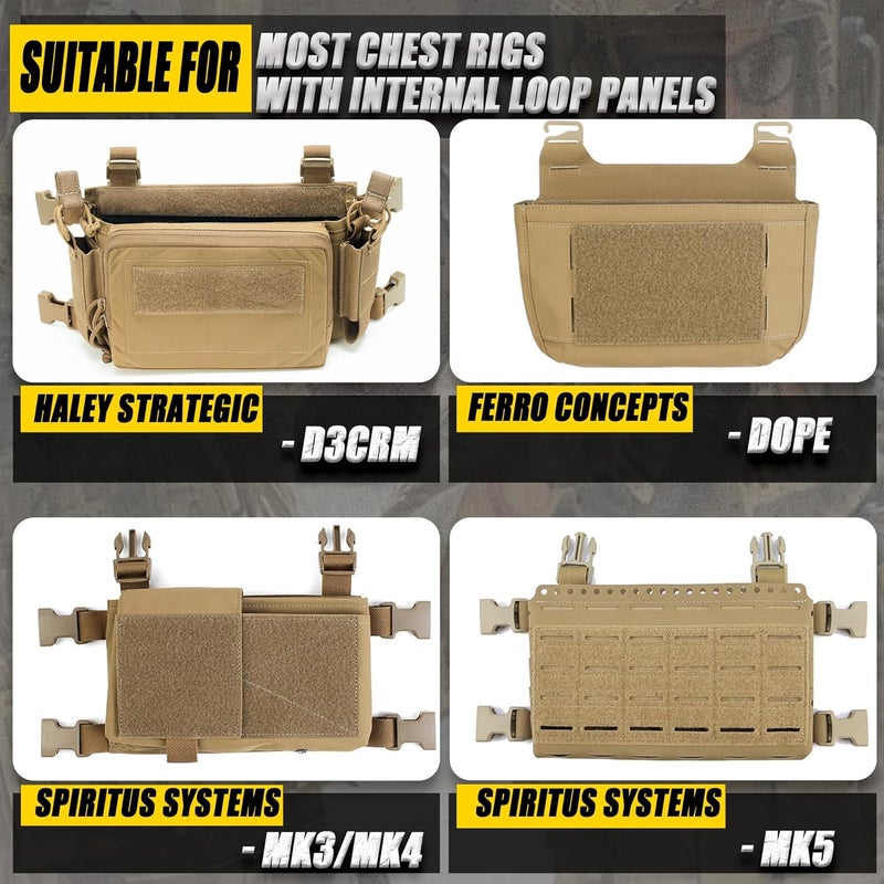 CLTAC Magazine Holder Insert Pouch Elastic Holster for 5.56/5.45/7.62/9mm/.45 SMG Mag with Hook & Loop Fastener for Tactical Chest Rig Range Bag Gun Safe Door Organizer - Image 2